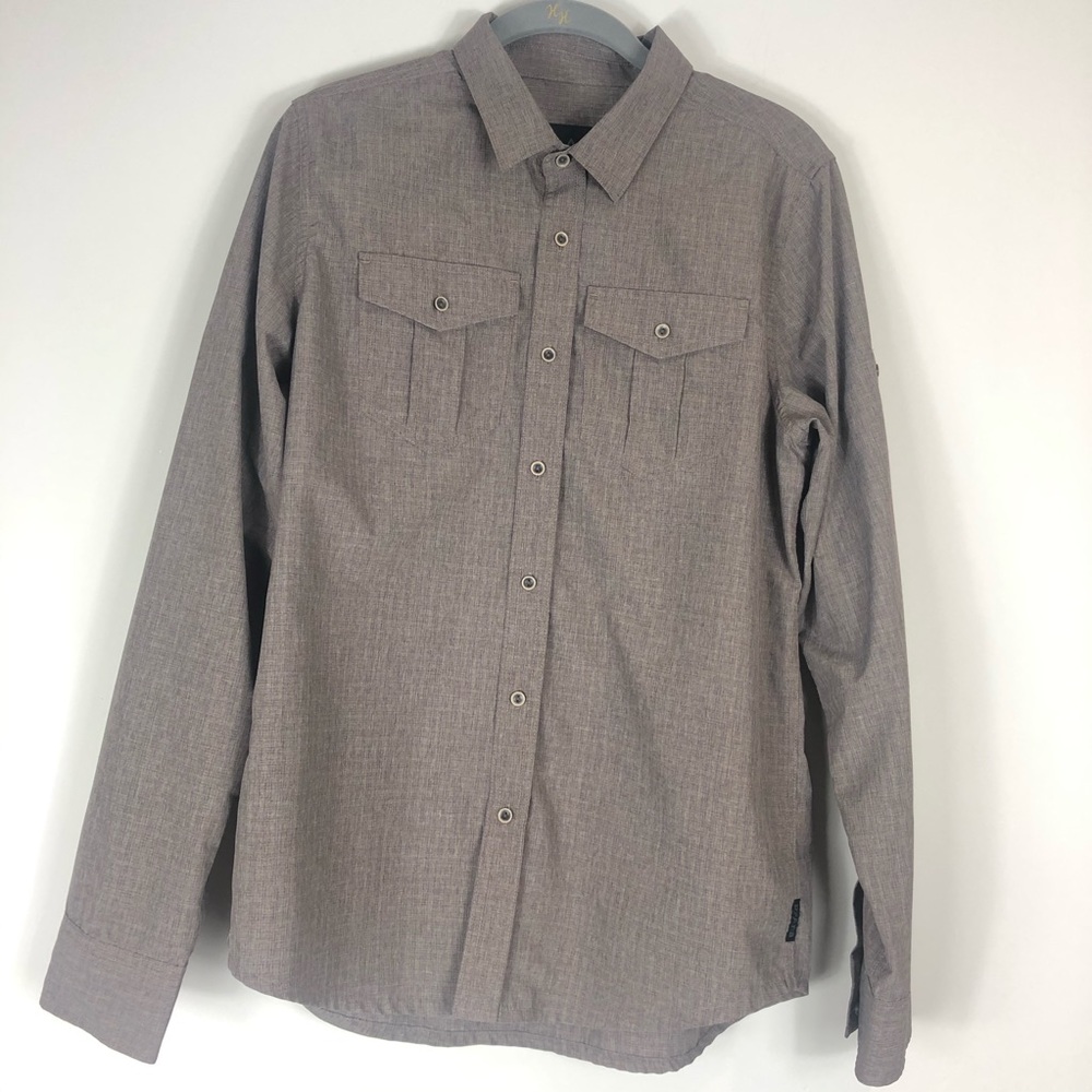 Prana Ascension Mud Long Sleeve Button Down